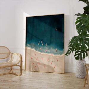 Minimalist Flamingo Beach Art Print