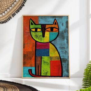 Modern Abstract Cat Art Print