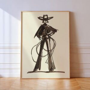 Modern Cowgirl Sketch Print