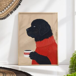 Newfoundland Dog Coffee Art Print
