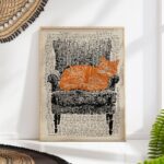 Orange Cat on Chair Print
