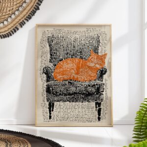 Orange Cat on Chair Print