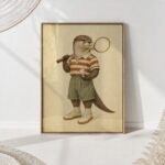 Otter Playing Badminton Print