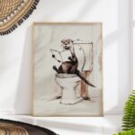 Otter Reading in the Bathroom Print