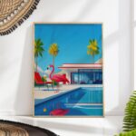 Palm Springs Flamingo Art Print