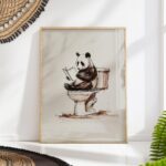 Panda Bathroom Art Print