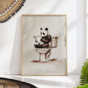 Panda Bathroom Art Print