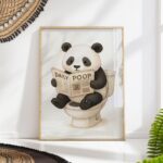 Panda Toilet Humor Art Print