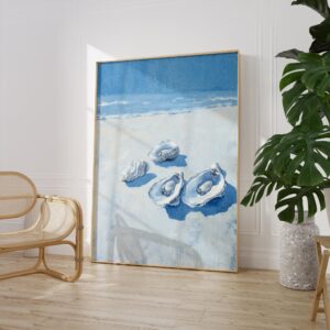 Pastel Blue Oyster Shell Art Print