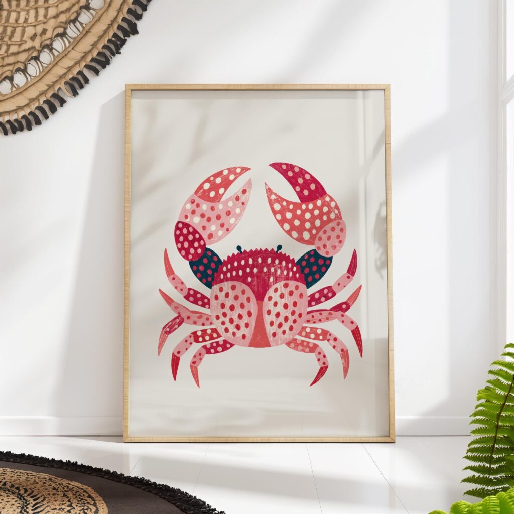 Pink Crab Print Pink Crab Print