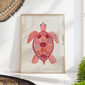 Pink Sea Turtle Print