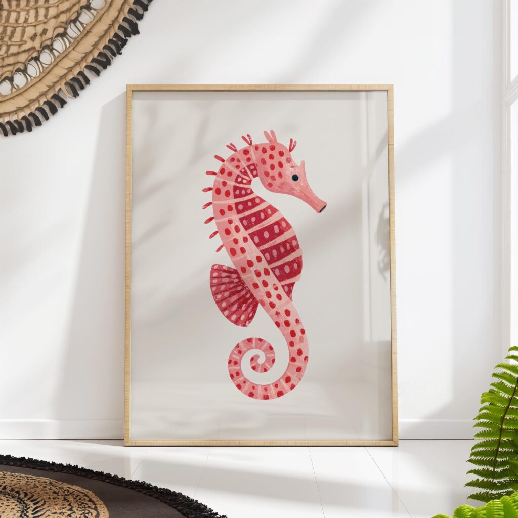 Pink Seahorse Print Pink Seahorse Print