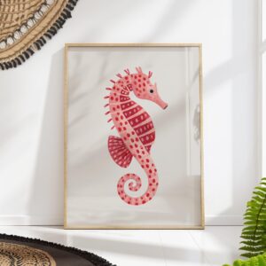 Pink Seahorse Print