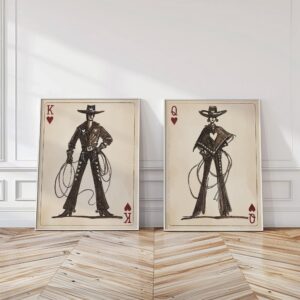 Playing Card Western Art Prints Set of 2
