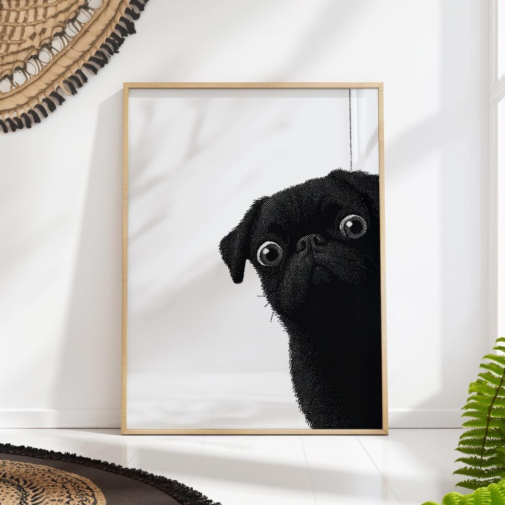 Pointillism Pug Wall Art Pointillism Pug Wall Art