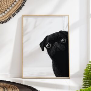Pointillism Pug Wall Art