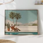 Poolside Cowgirl Art Print