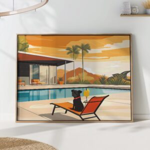 Pug Poolside Art Print