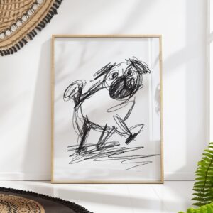 Pug Sketch Art Print