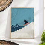 Pug Snowboard Mountain Print