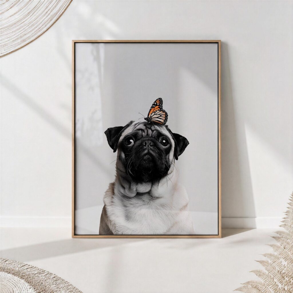Pug with Monarch Print Pug with Monarch Print