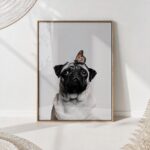 Pug with Monarch Print