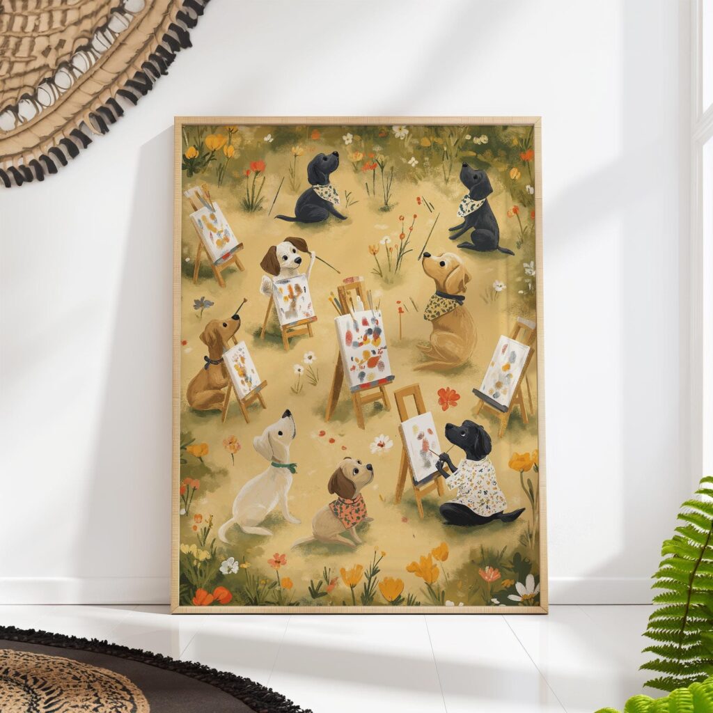 Puppies Painting Art Print