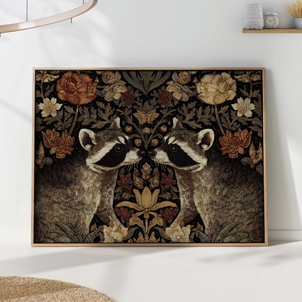 Raccoon Morris Botanical Wall Art Print Raccoon Morris Botanical Wall Art Print