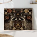 Raccoon Morris Botanical Wall Art Print