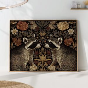Raccoon Morris Botanical Wall Art Print