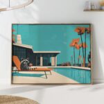 Raccoon Poolside Cocktail Art Print