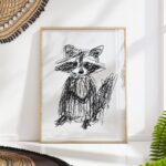 Raccoon Sketch Wall Art