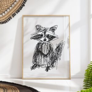 Raccoon Sketch Wall Art