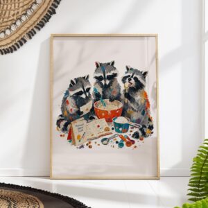 Raccoons Baking Print