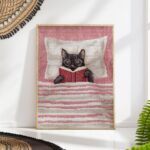 Reading Black Cat Print