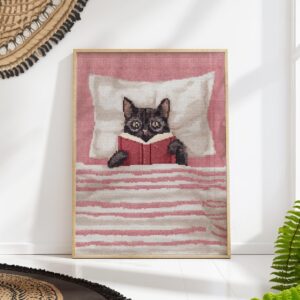 Reading Black Cat Print