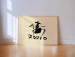 Rodeo Horse Rider Black Ink Wall Art