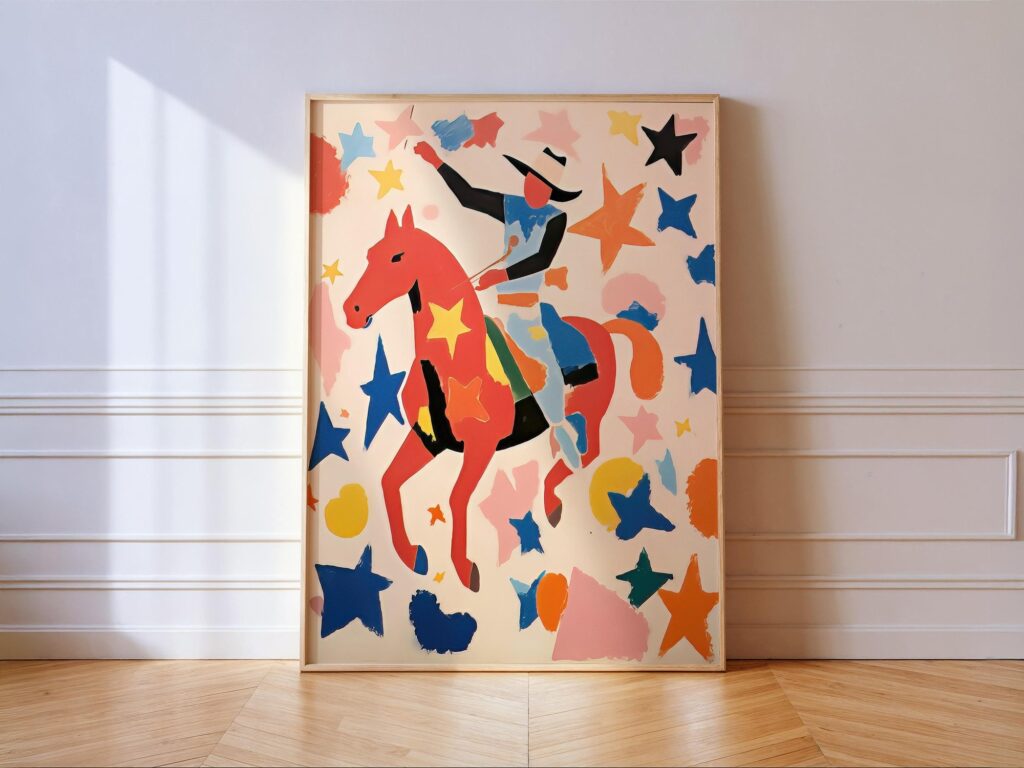 Rodeo Poster: Mid Century Modern Nursery Art Print Rodeo Mid Century Poster