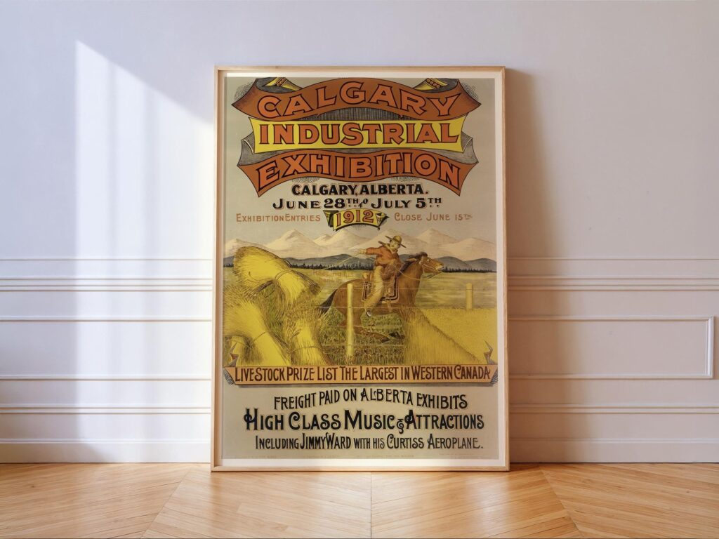 Rodeo Print Western Exhibition Poster Stampede Calgary Original 1912 Rodeo Print
