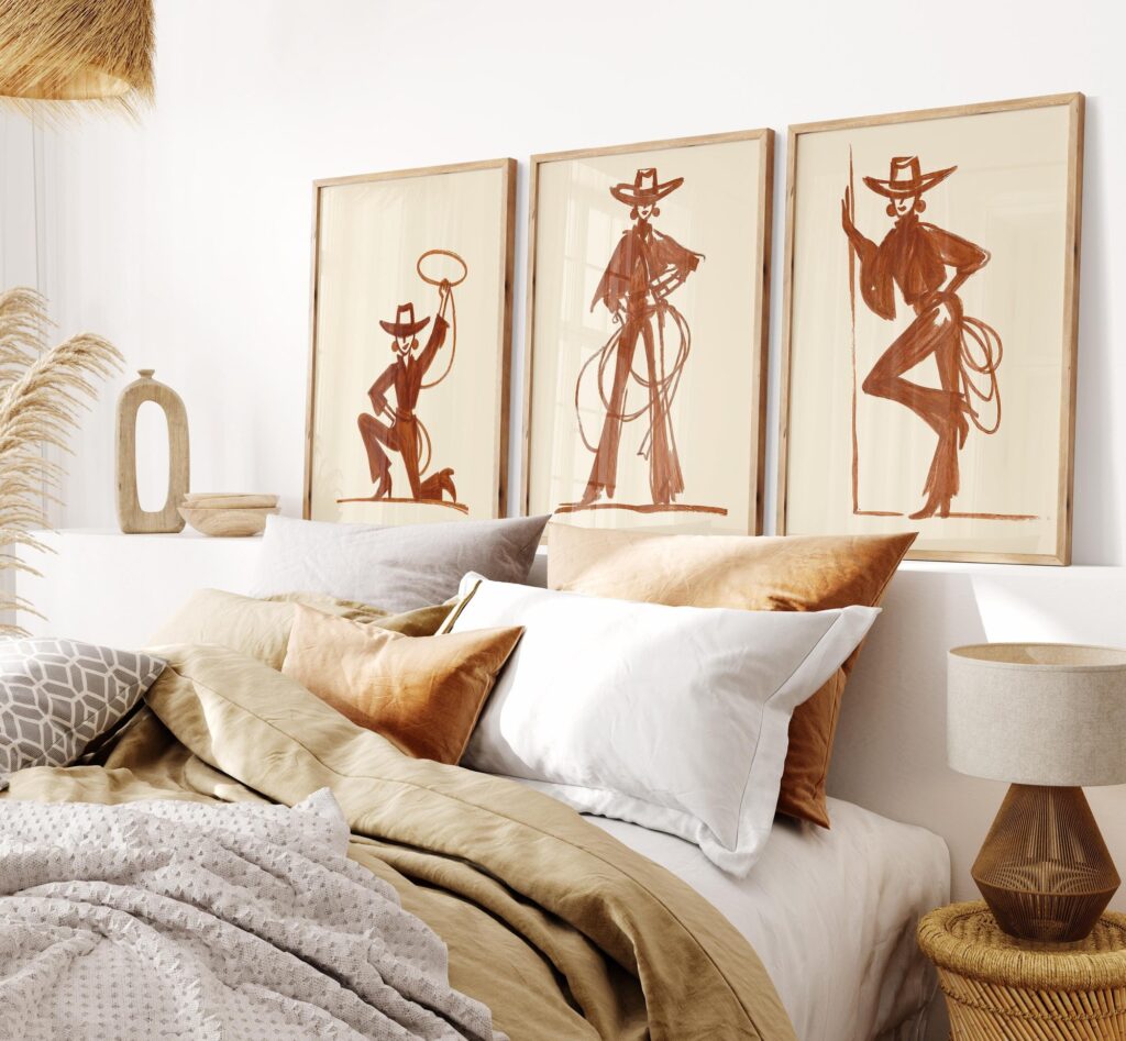 Rust Cowgirl Set of 3 Prints