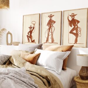 Rust Cowgirl Set of 3 Prints