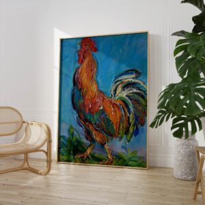 Rustic Rooster Art Print