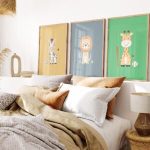 Safari Animals Sports Nursery Art Prints