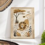 Safari Lion Nursery Print