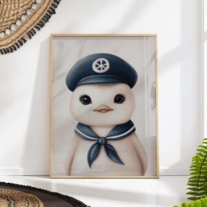 Sailor Penguin Nursery Print
