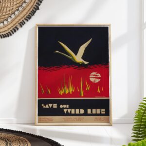 Save Our Wildlife Vintage Wall Art