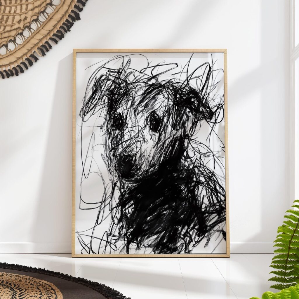 Scribble Dog Black White Print Scribble Dog Black White Print