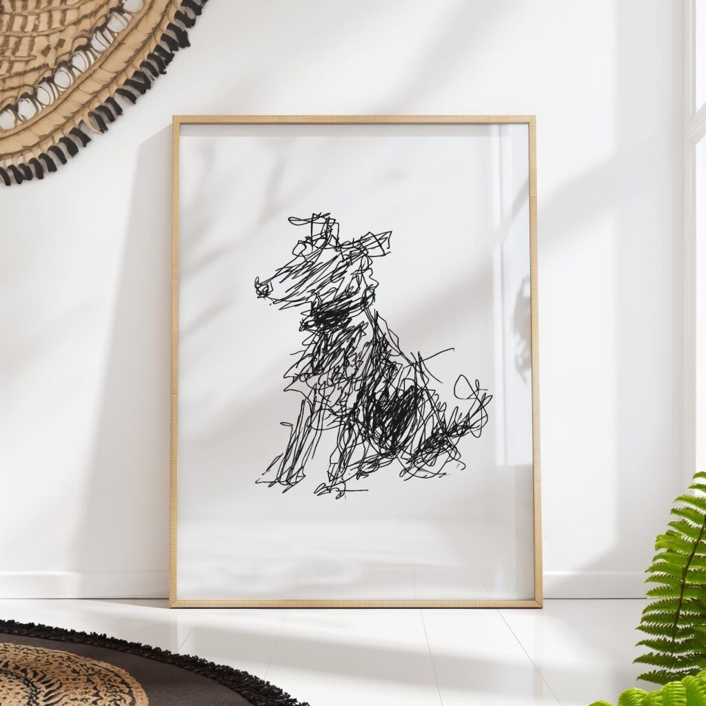 Scribble Dog Minimal Line Print Scribble Dog Minimal Line Print