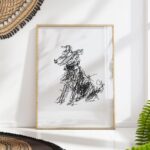 Scribble Dog Minimal Line Print