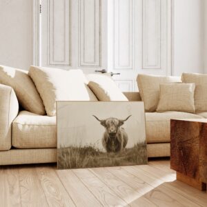 Sepia Highland Cow Print